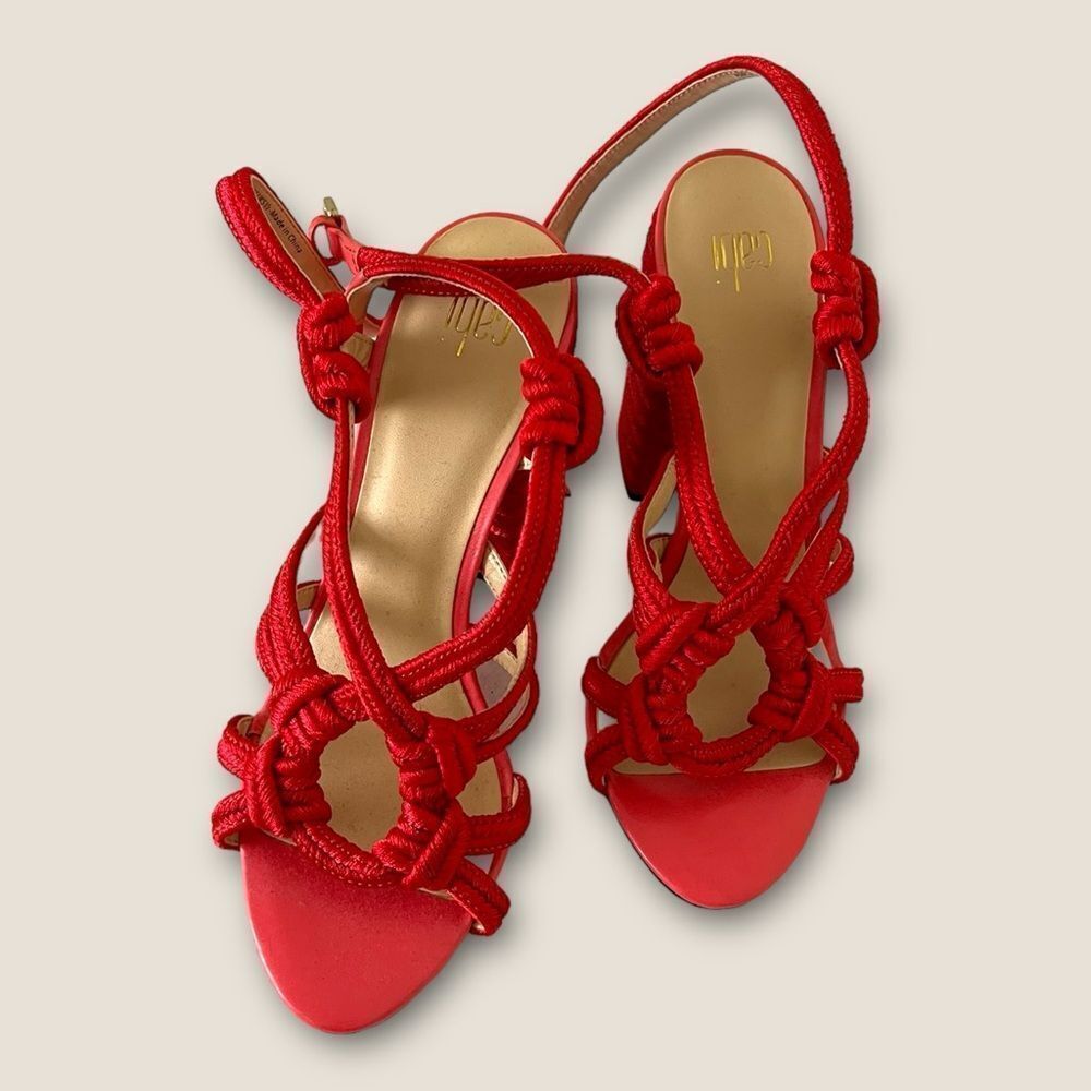 Cabi Red rope tiptoes sandals size 7